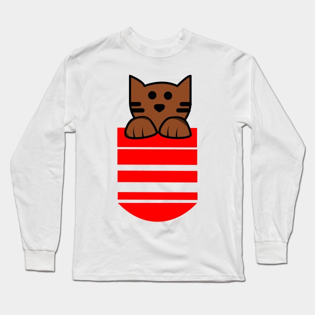 Cat in the Pocket Long Sleeve T-Shirt by satyam012